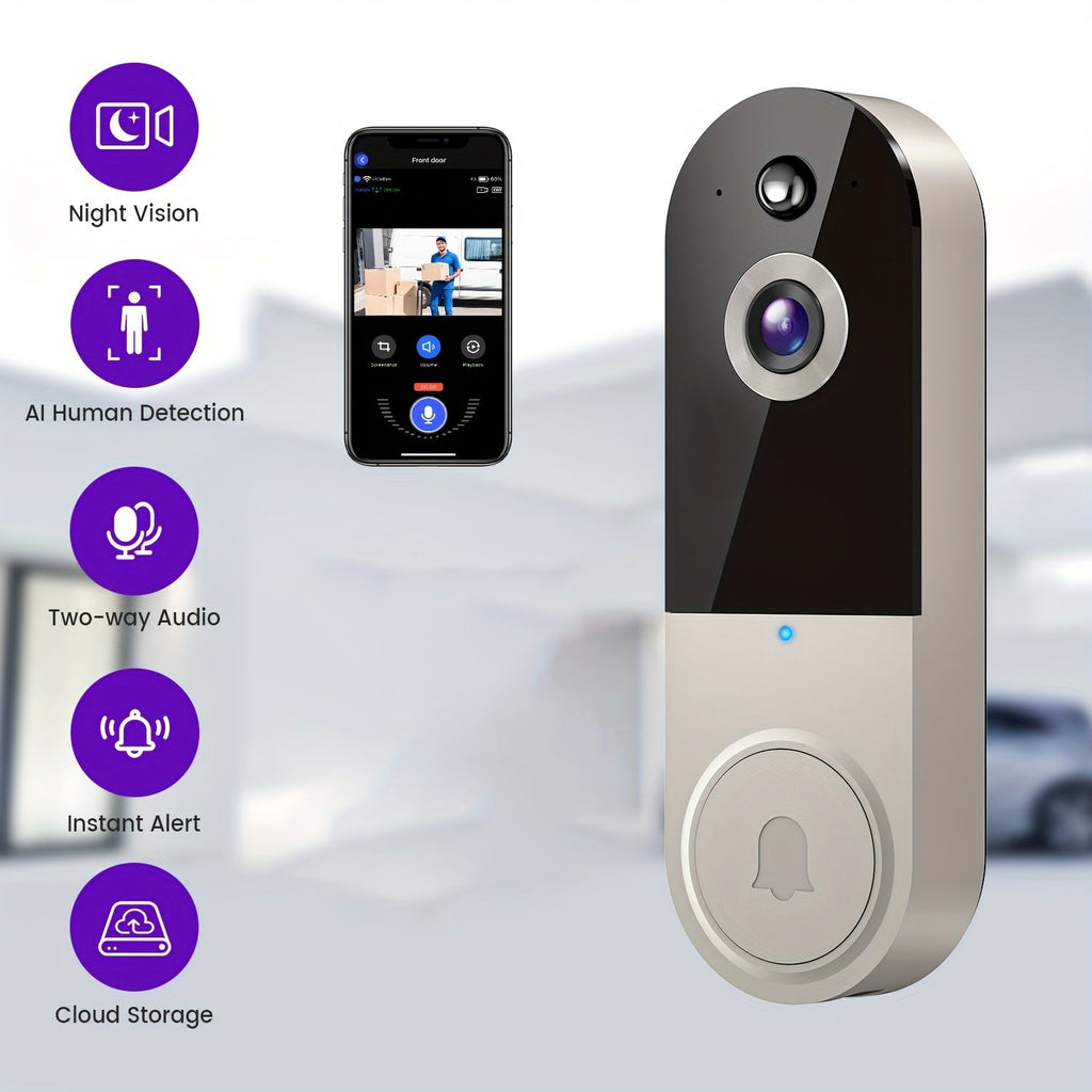 1080p Wireless Video Doorbell | Live View & Two-Way Talk