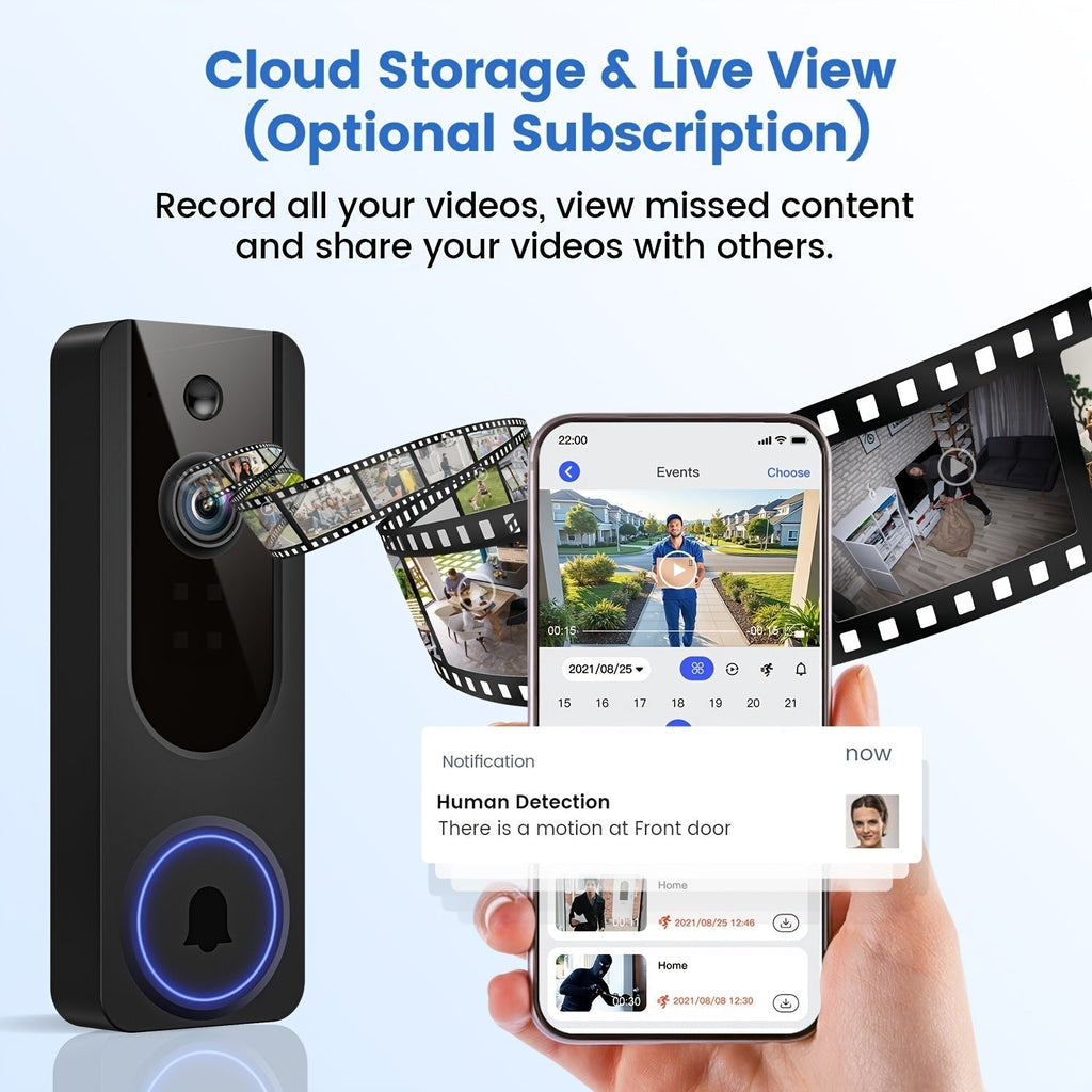 1080p Wireless Video Doorbell | Live View & Two-Way Talk